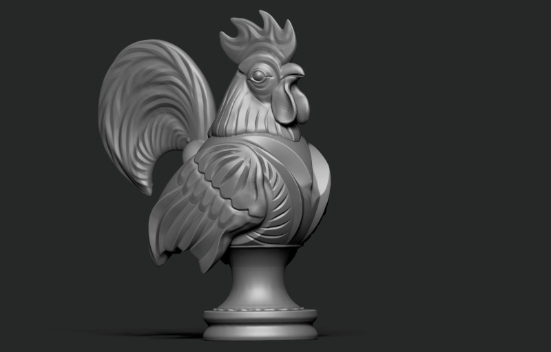 Fighting cock In chess 3d printing 3D 打印模型 .c4d .max .obj .3ds .fbx .stl .blend