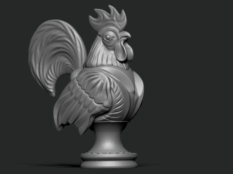 Gallo de pelea en ajedrez impresi&oacute;n 3d Modelo de impresión 3D
