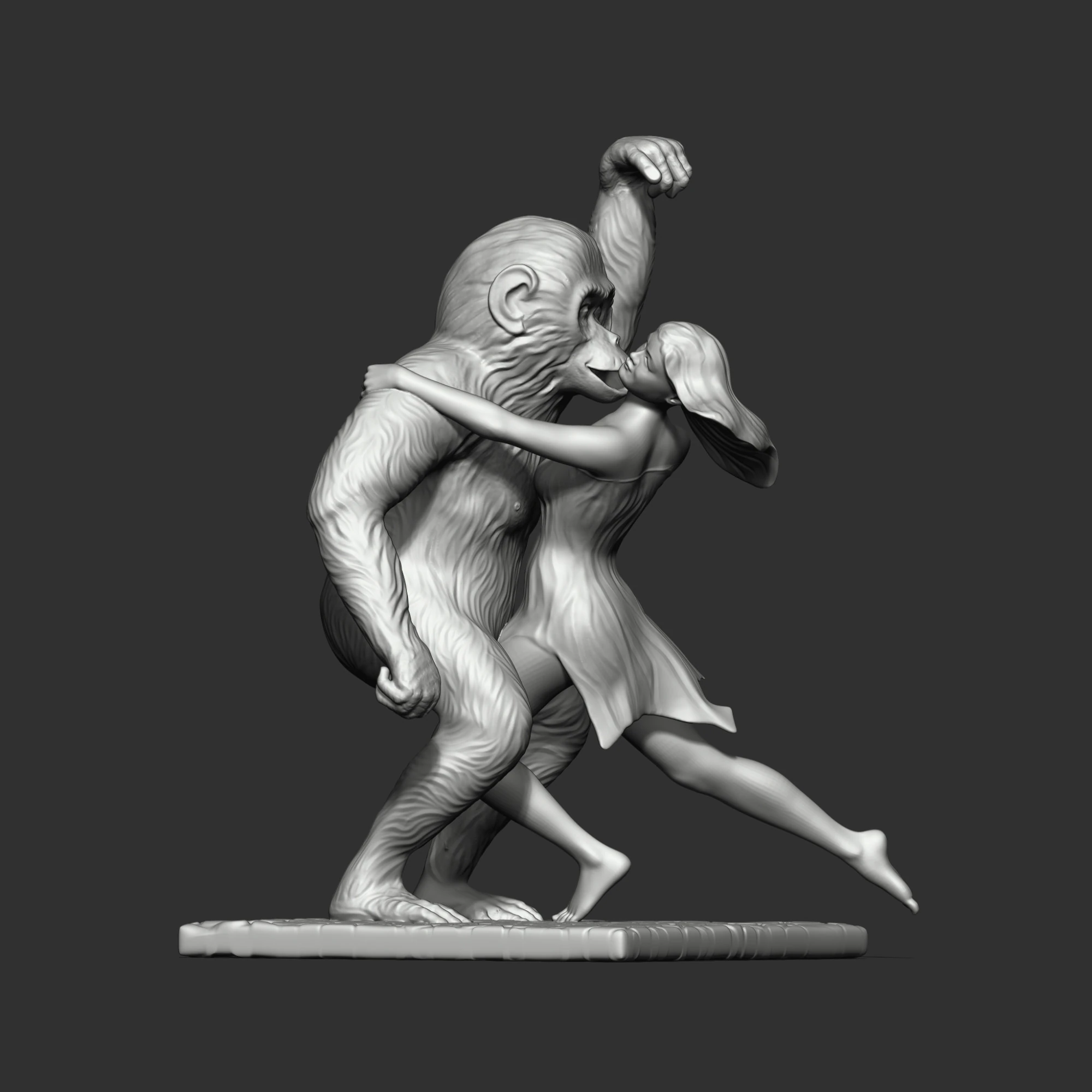 King Kong returns 3D Print Model .c4d .max .obj .3ds .fbx .stl .blend 