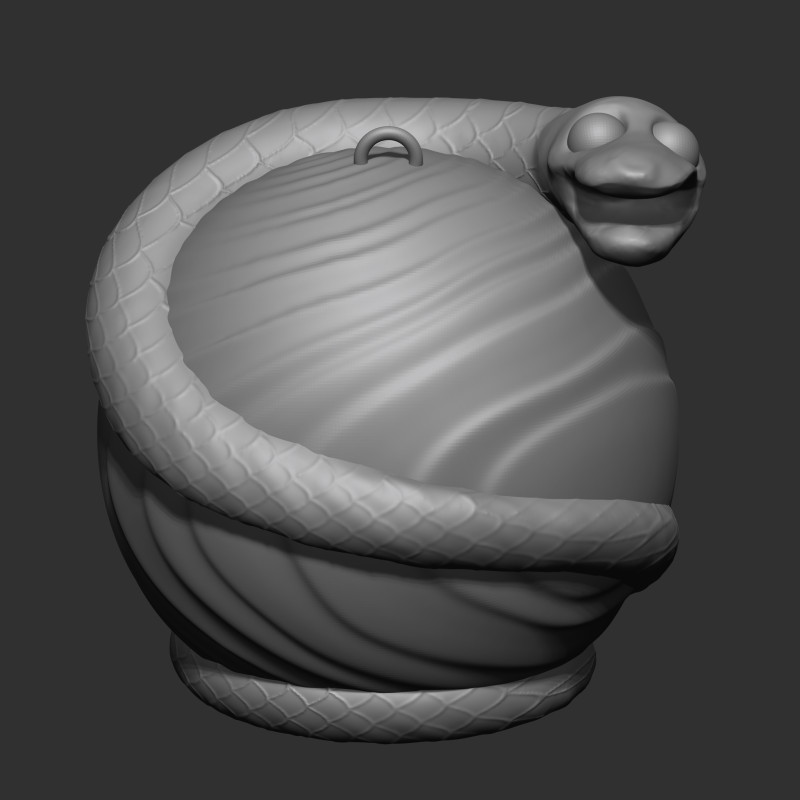 Exclusive Christmas Ornament Snake on a Sphere 3D Принт Модель .c4d .max .obj .3ds .fbx .stl .blend 
