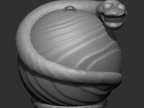 गोले पर विशेष क्रिसमस आभूषण साँप 3D प्रिंट मॉडल