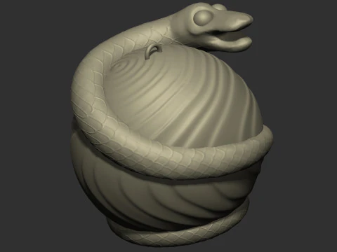 Exclusive Christmas Ornament Snake on a Sphere 3D Print Model