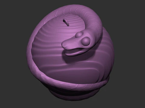 Exclusive Christmas Ornament Snake on a Sphere 3D Print Model