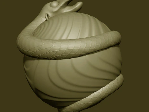 Exclusive Christmas Ornament Snake on a Sphere 3D Print Model