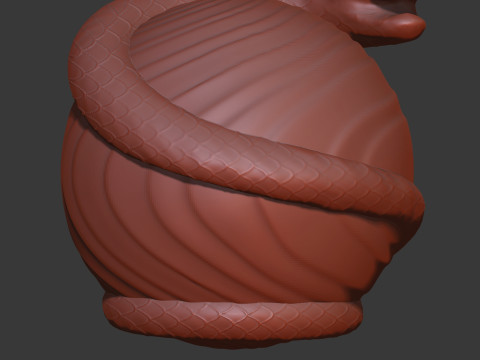 Exclusive Christmas Ornament Snake on a Sphere 3D Принт Модель