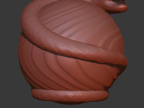 Exclusive Christmas Ornament Snake on a Sphere 3D Print Model