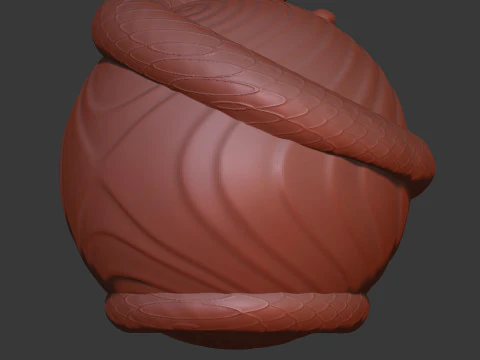 Exclusive Christmas Ornament Snake on a Sphere 3D Print Model