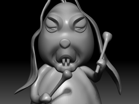 Drummer Rabbit - 3D Printable Model 3D-printmodel