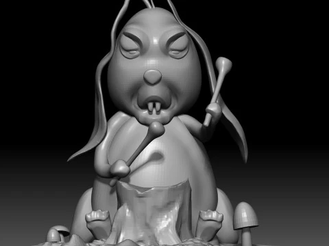 Drummer Rabbit - 3D Printable Model 3D Print Model