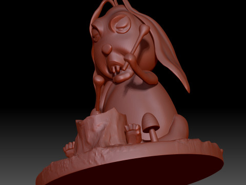 Drummer Rabbit - 3D Printable Model 3D Baskı Modeli
