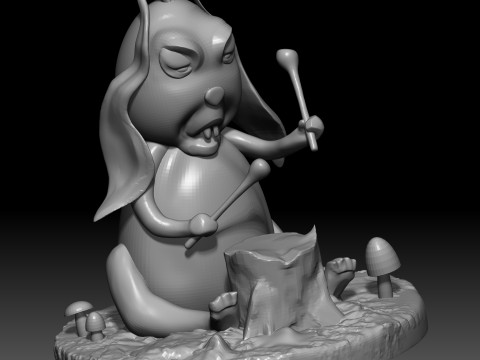 Drummer Rabbit - 3D Printable Model 3D Baskı Modeli
