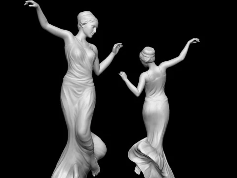 Elegant Female Dancer Figurine 3D Printable STL 3D Print Model
