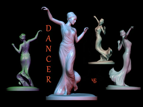 Elegant Female Dancer Figurine 3D Printable STL 3D Print Model