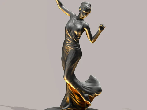 Elegant Female Dancer Figurine 3D Printable STL 3D Print Model