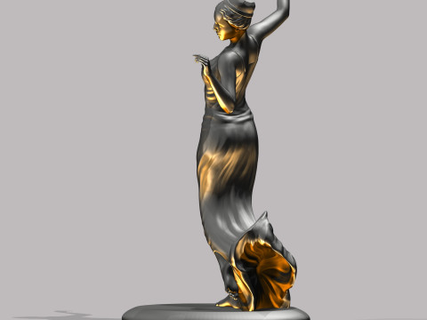 Elegant Female Dancer Figurine 3D Printable STL Modelo de impresión 3D