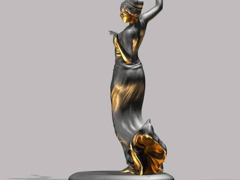 Elegant Female Dancer Figurine 3D Printable STL 3D Print Model