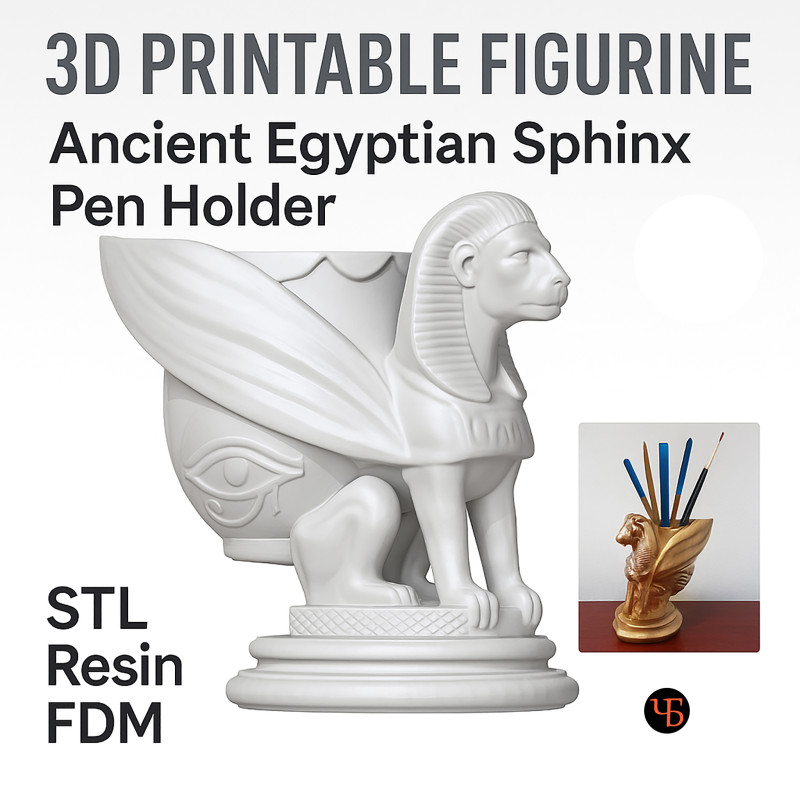 Sphinx Pencil Holder 3D Printable Modelo de Impressão 3D .c4d .max .obj .3ds .fbx .stl .blend