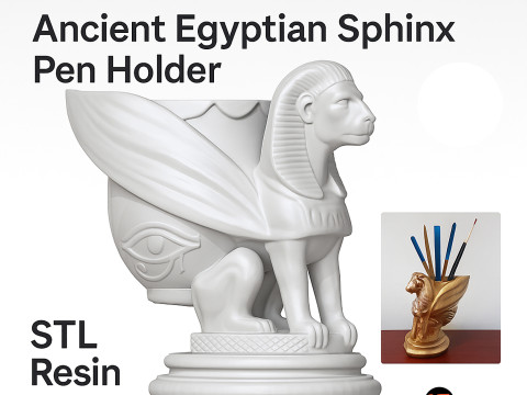 Sphinx Pencil Holder 3D Printable Modelo de Impressão 3D
