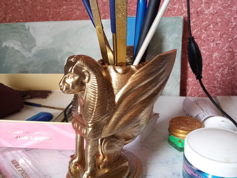 Sphinx Pencil Holder 3D Printable Modelo de Impressão 3D