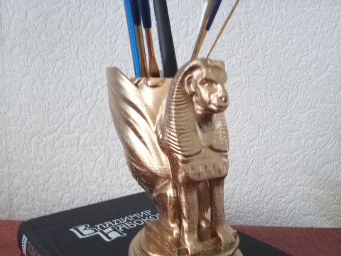 Sphinx Pencil Holder 3D Printable Modelo de Impressão 3D