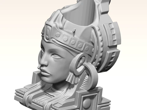 Mayan Priestess Pencil Holder 3D Printable 3D Print Model