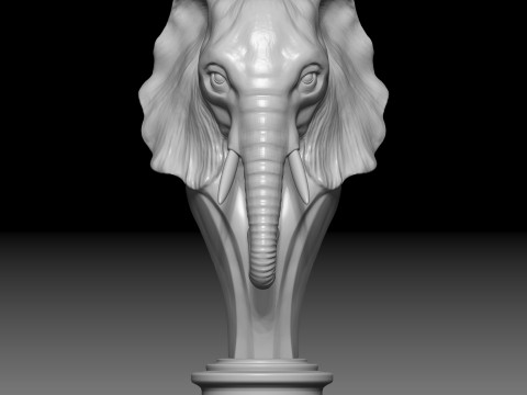 Elephant Chess Bishop Piece in Elephant Head Style 3D 打印模型