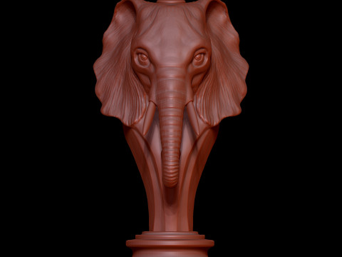 Elephant Chess Bishop Piece in Elephant Head Style 3D 打印模型