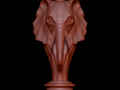 Elephant Chess Bishop Piece in Elephant Head Style 3D Print Model