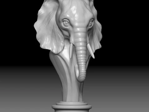 Elephant Chess Bishop Piece in Elephant Head Style 3D Print Model