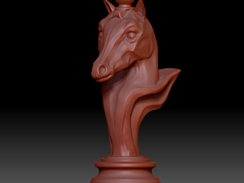 Knight chess piece in horse head style 3D Baskı Modeli