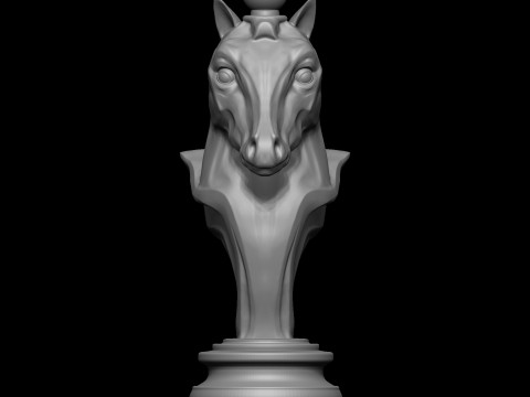 Knight chess piece in horse head style 3D Baskı Modeli