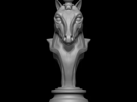 Knight chess piece in horse head style 3D Print Model