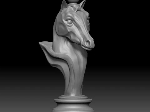 Knight chess piece in horse head style 3D Print Model