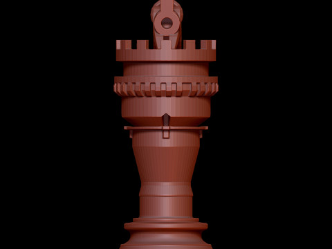 Rook Chess Piece in Artillery Tower Style Modello di stampa 3D