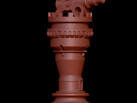 Rook Chess Piece in Artillery Tower Style Modello di stampa 3D