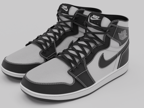 Pack of Nike Air Jordan 1 sneakers Model 3D