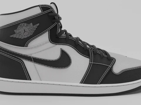 Pack of Nike Air Jordan 1 sneakers 3D Model