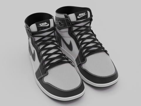 Pack of Nike Air Jordan 1 sneakers 3D 模型