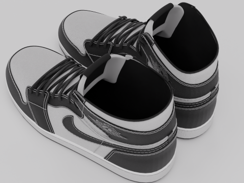 Pack of Nike Air Jordan 1 sneakers 3D 模型