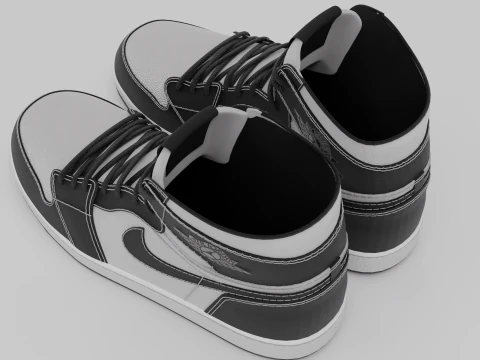 Pack of Nike Air Jordan 1 sneakers 3D Model