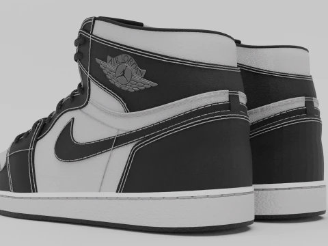 Pack of Nike Air Jordan 1 sneakers 3D Model