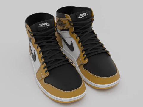 Pack of Nike Air Jordan 1 sneakers 3D Model