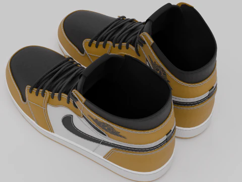 Pack of Nike Air Jordan 1 sneakers 3D Model