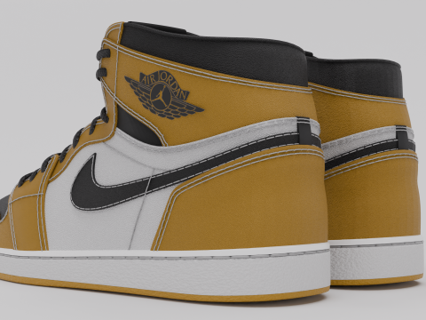 Pack of Nike Air Jordan 1 sneakers 3D 模型