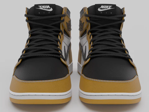 Pack of Nike Air Jordan 1 sneakers 3D Model