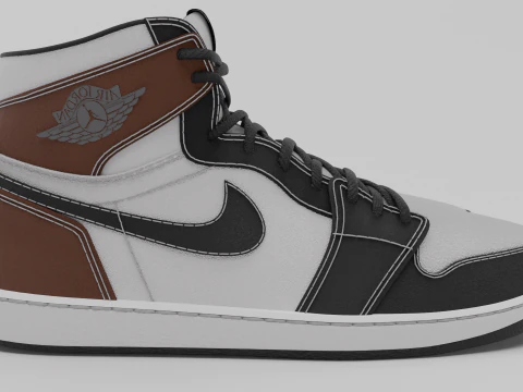 Pack of Nike Air Jordan 1 sneakers 3D Model