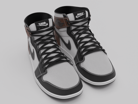 Pack of Nike Air Jordan 1 sneakers 3D 模型