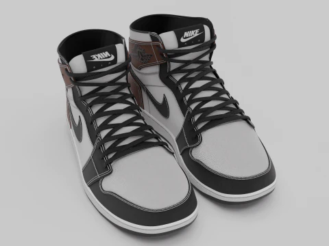 Pack of Nike Air Jordan 1 sneakers 3D Model