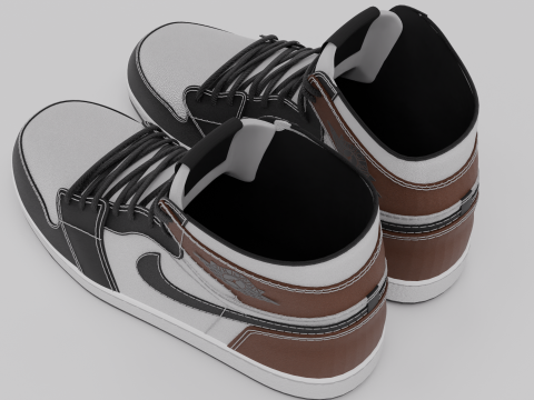 Pack of Nike Air Jordan 1 sneakers 3D 模型