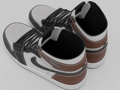Pack of Nike Air Jordan 1 sneakers 3D Model